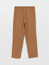 LC Waikiki Elastic Waist Straight Linen Blend Women's Trousers